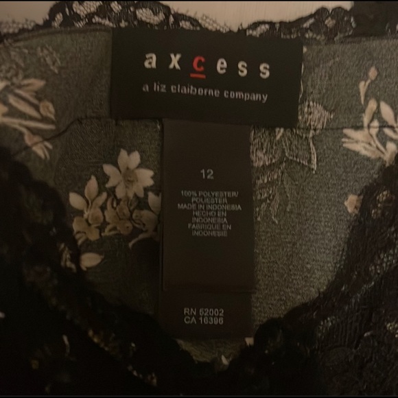 Vintage Liz Claiborne Camisole Lingerie Top background is black - Picture 6 of 8